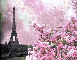 Картина по номерам "Сакура в Парижі" Rainbow Art