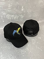 Чорна кепка з вишивкою фенікс/патріотична кепка