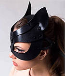 Сексуальна маска кішки та чокер чорного кольору для рольових ігор We Love, фото 3