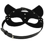 Сексуальна маска кішки та чокер чорного кольору для рольових ігор We Love, фото 4