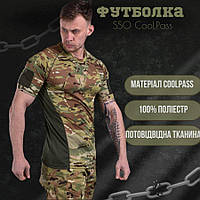 Весенняя тактическая потоотводящая футболка мультикам, Армейская футболка coolpass военная одежда