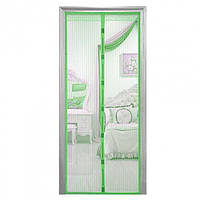 Антимоскітна штора на двері сітка на магнітах москітна UKC Magic Mesh 200 х 100 см зелена