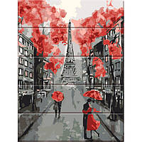 Картина за номерами для дерева "Вулиця Парижа" ASW064 30х40 см