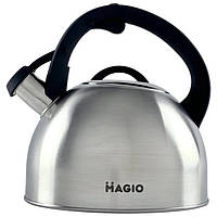 Чайник для плити зі свистком 2,5 л MAGIO MG-1192 Steel/Black