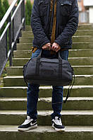 Сумка спортивна чорна екошкіра 22 літри