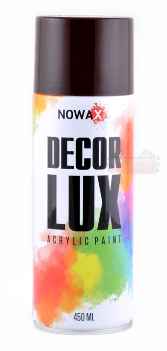 Акриловая краска коричневая NOWAX Decor Lux (аэрозоль 450мл.) NX48026 - фото 1 - id-p386154403