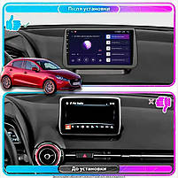 Штатна магнітола Lesko для Mazda 2 III (DJ) Рестайлінг 2019-н.в. екран 9" 1/16Gb Wi-Fi GPS Base Мазда 7 шт., фото 3