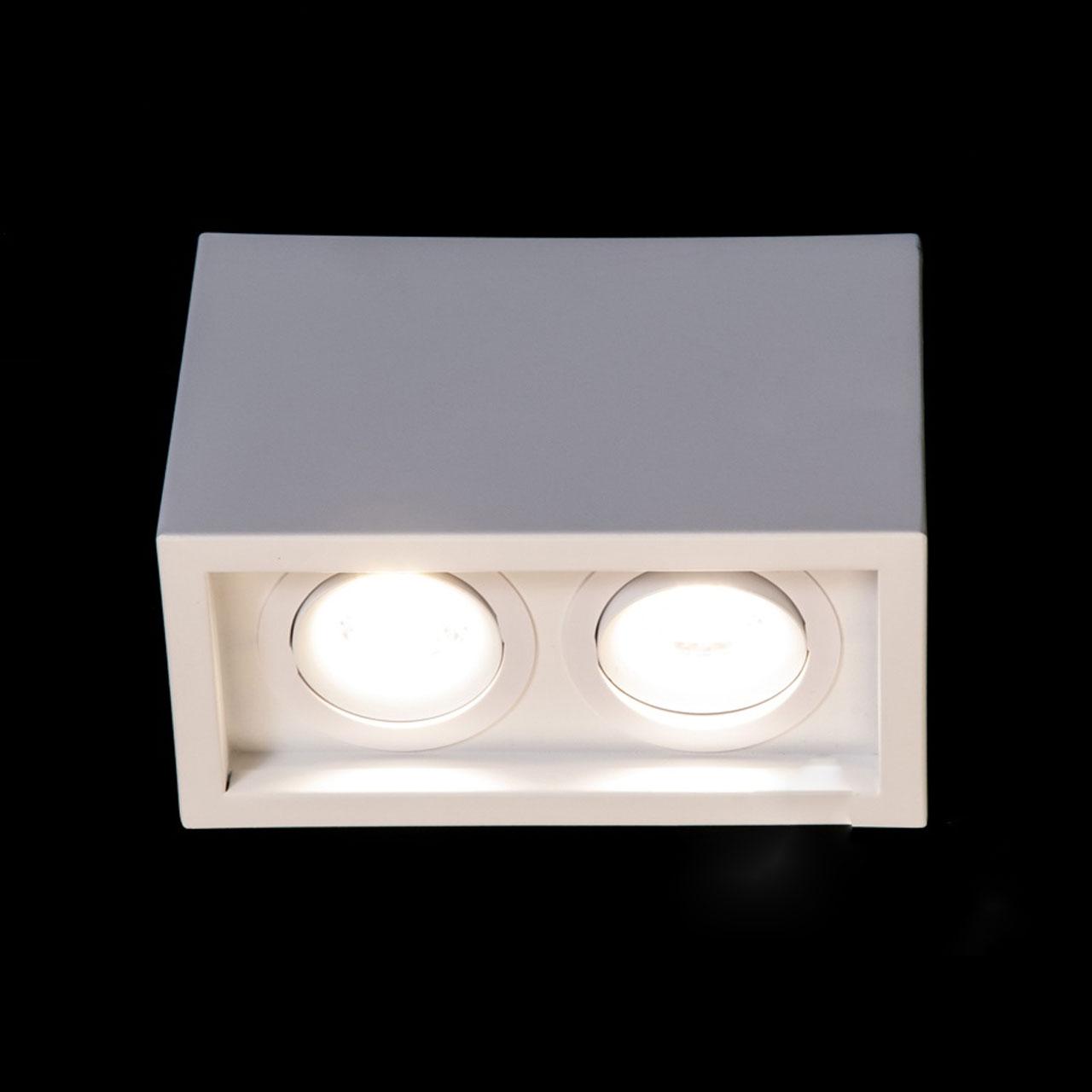 Накладной светильник куб с регулировкой угла освещения и лампой в комплекте D-247F-2-WH - фото 2 - id-p2115837999