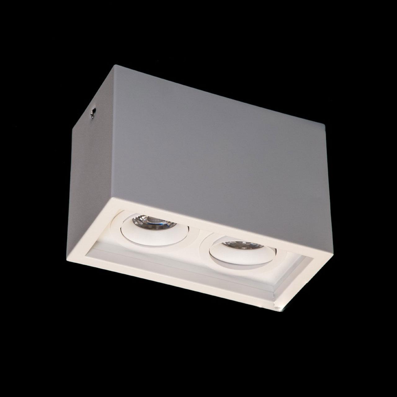 Накладной светильник куб с регулировкой угла освещения и лампой в комплекте D-247F-2-WH - фото 1 - id-p2115837999