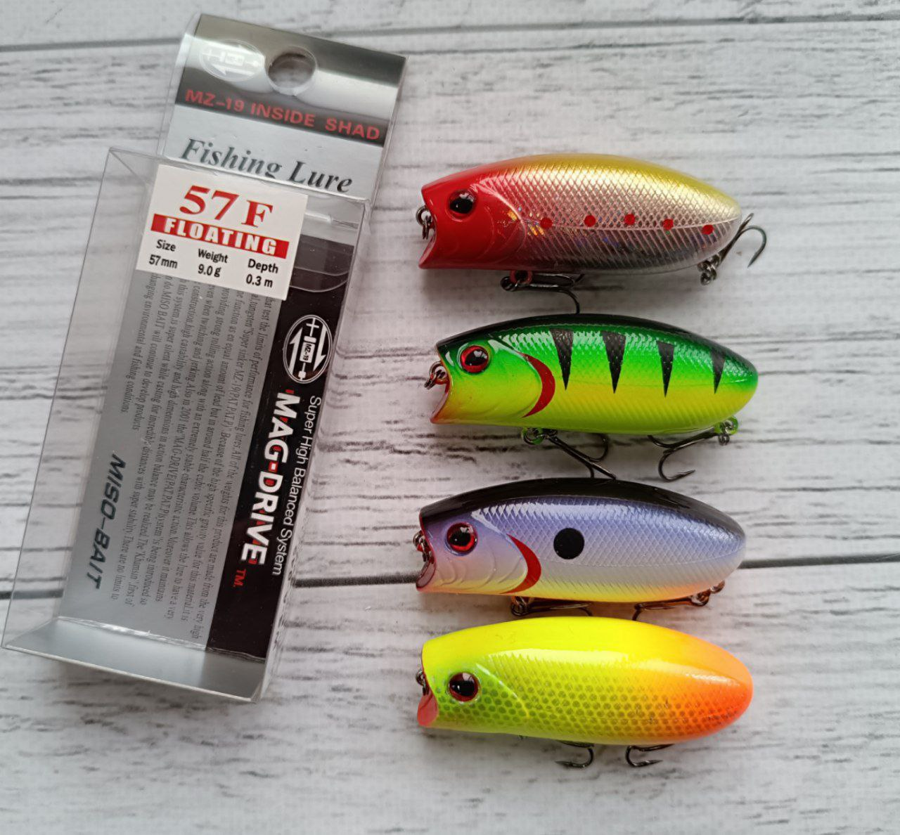Набір Воблерів попперів Miso-Bait Lucky Craft Malas 57мм 9гр 4шт