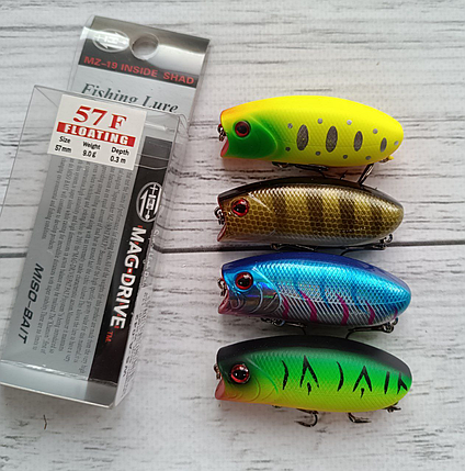 Набір Воблерів попперів Miso-Bait Lucky Craft Malas 57мм 9гр 4шт, фото 1