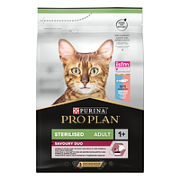 Сухой корм для кото ProPlan Sterilised Adult 1+ Savoury Duo Сod & Тrout 1,5кг с теской и форелью