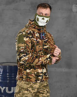 Тактическая флисовая кофта Tiger с капюшоном мультикам Флиска мужская на молнии с липучками под шевроны