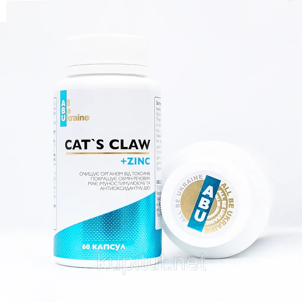 Котячий кіготь з вітаміном C і цинком Cat's Claw ABU, 60 капсул, фото 1