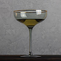 Набор из стеклянных бокалов "Шампань" 400 мл, цвет изумрудный, 2 шт