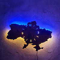 Деревянные настенные часы с подсветкой "русский военный корабель иди нах*й" настенные 3д часы, часы на подарок