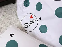 Двоспальний комплект постільної білизни в горох 180*220 світлий бавовняний із сатину, Черешенька ТМ, фото 5