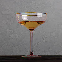 Набор из стеклянных бокалов "Шампань" 400 мл, цвет розовый, 2 шт