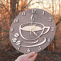 Настенные часы на кухню, в кафе с дизайном Кофе