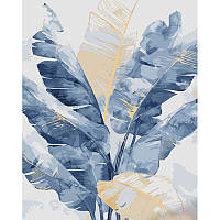 Картина за номерами Синє листя 40х50 см, у термопакеті, ТМ Стратег, Україна