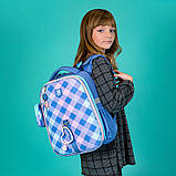 Рюкзак шкільний каркасний Kite Purple Chequer 38x29x16 см 16 л , 130-145 см, блакитний (K24-531M-2), фото 11