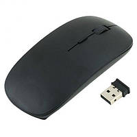 Беспроводная мышь тонкая Mouse Wireless DPI-G132 2.4G для ноутбука/ПК, питание от батареек Черная