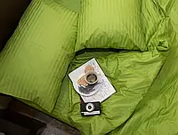 Семейный набор хлопкового постельного белья из Страйп Сатина №50999 Черешенка