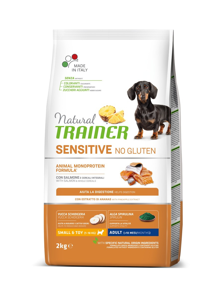 Сухий корм Trainer Natural Dog Sensitive Super Premium Adult Mini для дорослих собак дрібних порід з лососем 2 кг