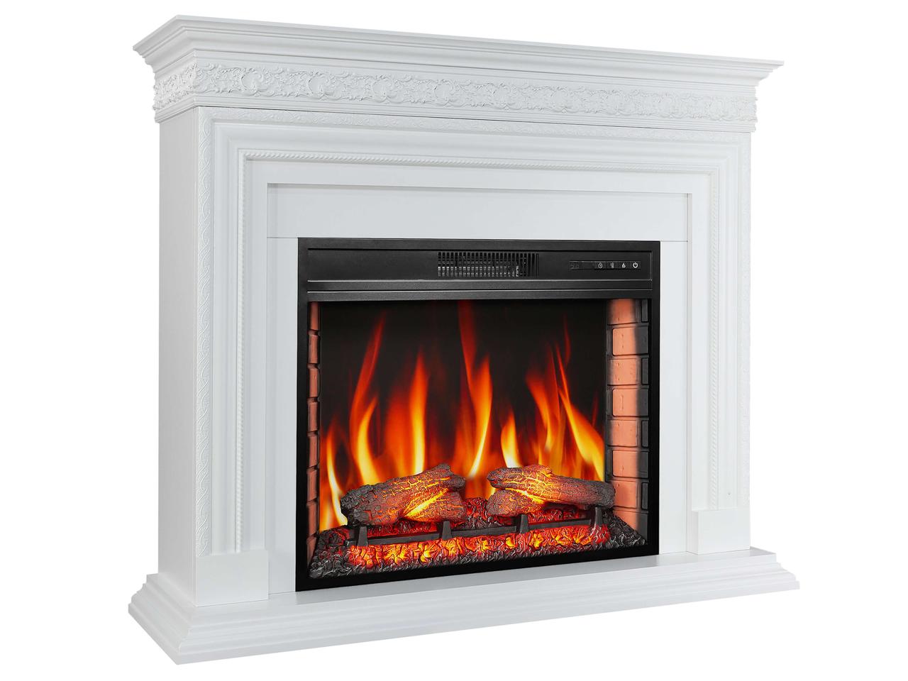 Камінокомплект ArtiFlame Pratella AF28S білий з обігрівом і звуком горіння вогню, фото 1