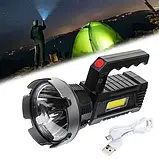 Акумуляторний світлодіодний ліхтарик ручний з ергономічною ручкою BL T-100 torch із захистом від води, фото 5