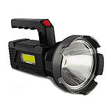 Акумуляторний світлодіодний ліхтарик ручний з ергономічною ручкою BL T-100 torch із захистом від води, фото 6