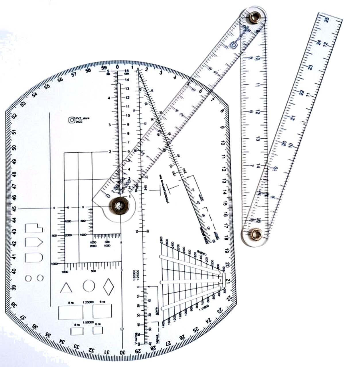Артилерійське коло АК-4 на 60-00 з складною масштабно-прицільною лінійкою на 50 см PVZ, 9062759, фото 1