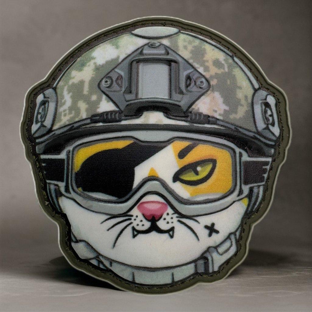 Шеврон котик на липучці патч пвх