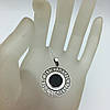 Срібний кулон Рунічний коло Чорний Онікс, фото 4