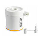 Надувний двоспальний велюровий матрац з підголівником Intex 64012 з насосом USB для відпочинку 152х191х22 см Синій, фото 7