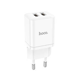 Адаптер мережевий HOCO Maker dual port charger N25 |2USB, 2.1A| білий