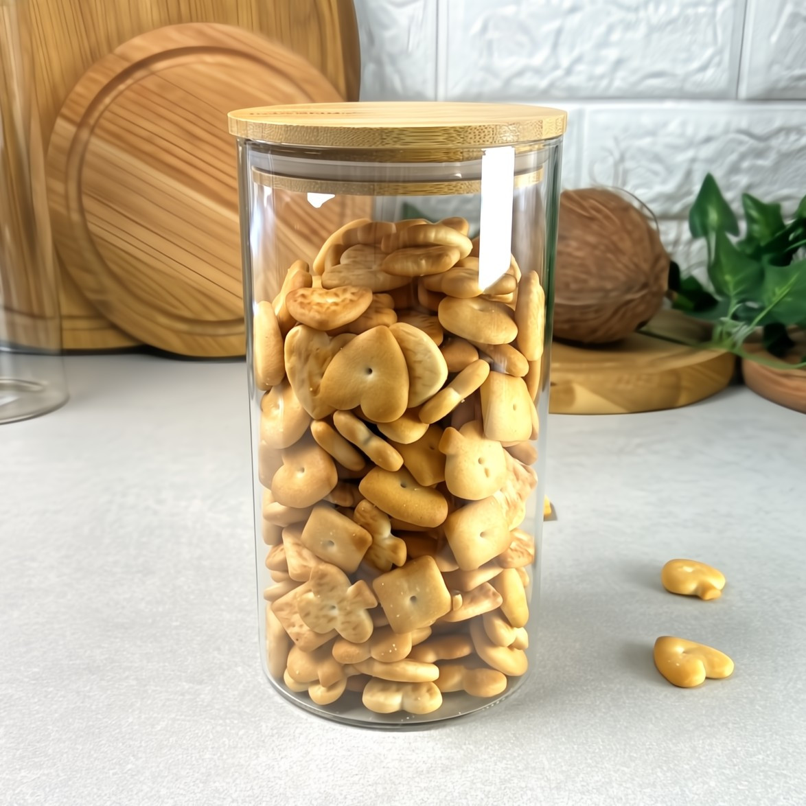 Висока скляна банка для зберігання 760 мл Ardesto Fresh