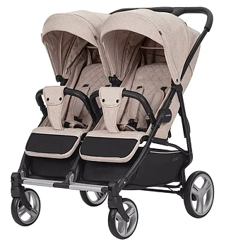 Коляска прогулянкова для двійні, CARRELLO Connect CRL-5502 Cotton Beige, бежева, Карелло Коннект