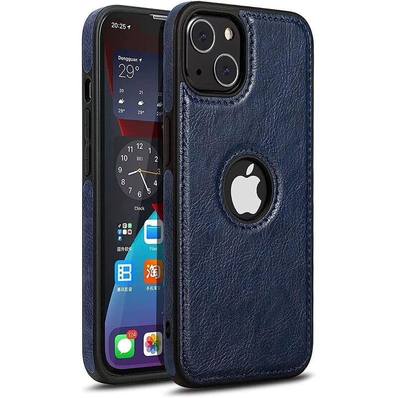 Чохол Slim Leather Case для Apple iPhone 15 Plus Dark Blue, фото 1
