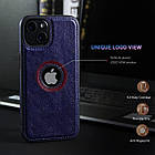 Чохол Slim Leather Case для Apple iPhone 15 Plus Dark Blue, фото 3