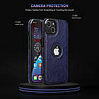 Чохол Slim Leather Case для Apple iPhone 15 Plus Dark Blue, фото 2