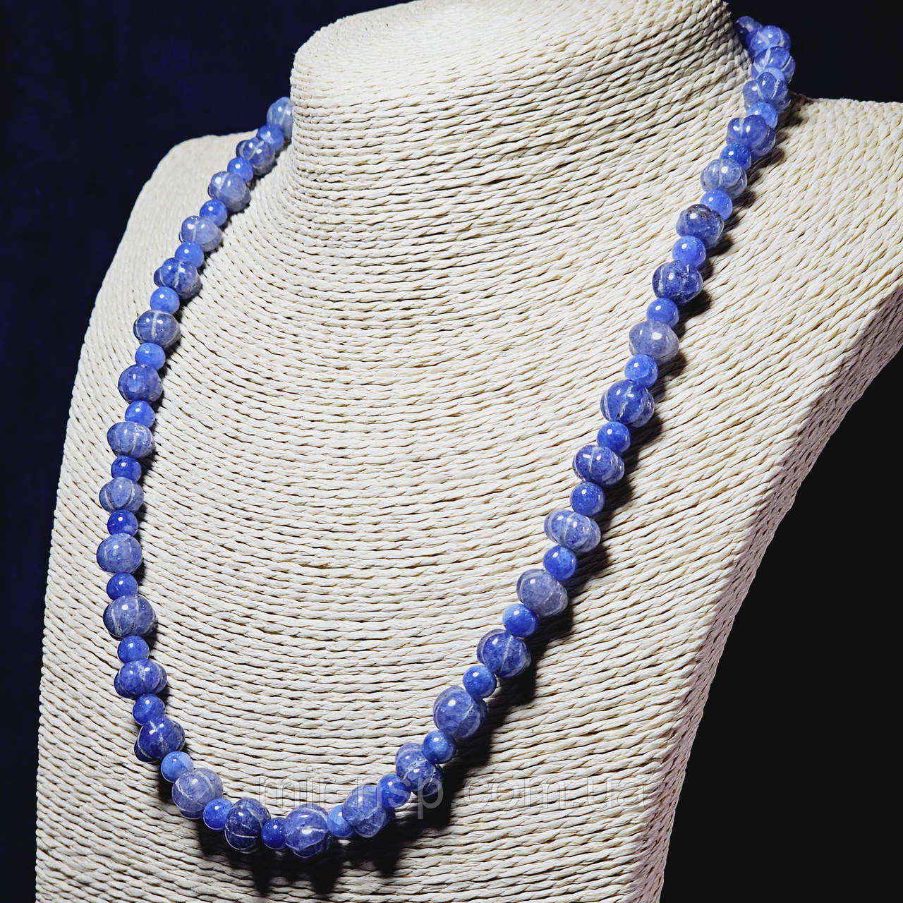 Намисто 100% натуральний сапфір 8-10 мм вага 38г довжина 47,5 см, фото 1