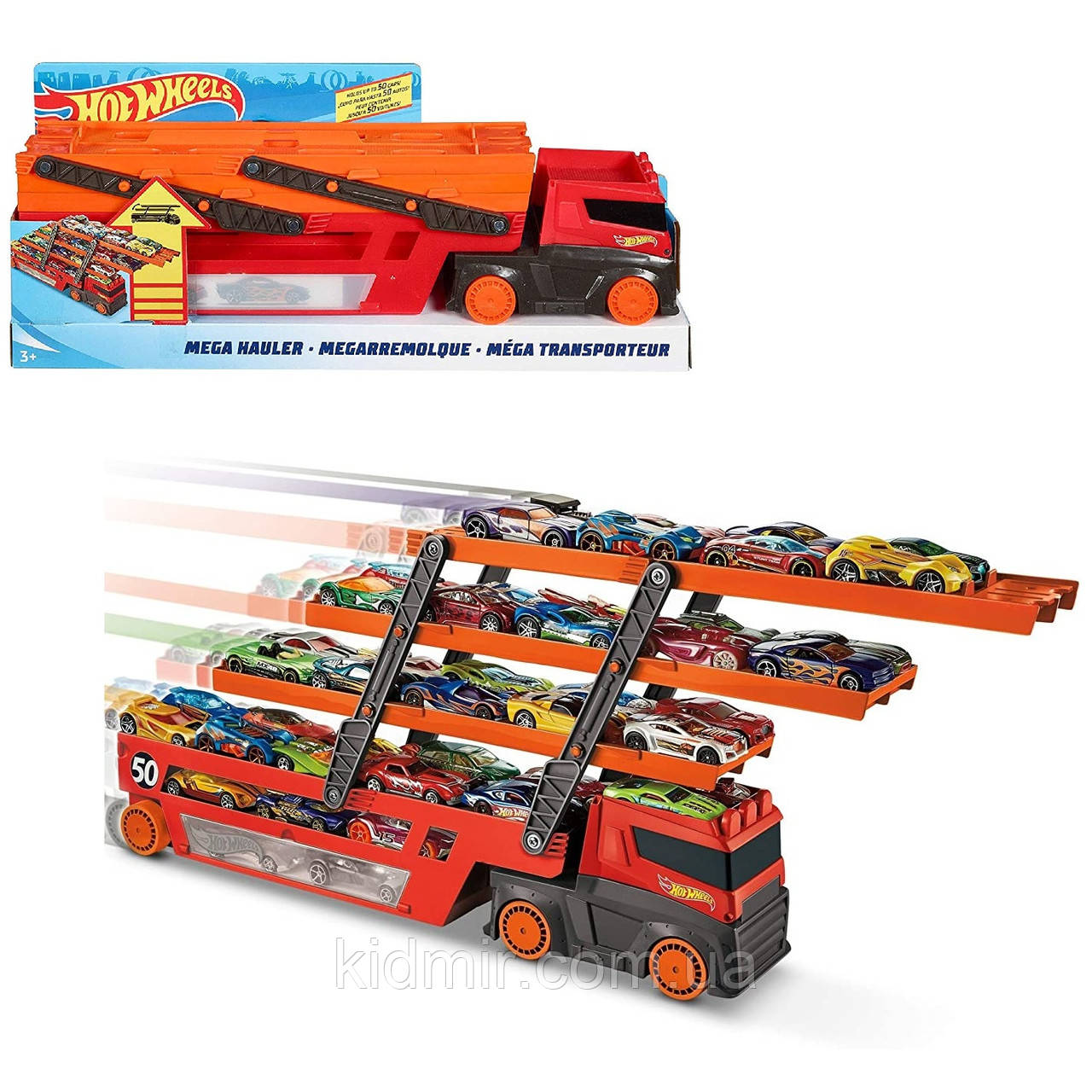 Hot Wheels Mega Hauler GHR48 Автовоз трейлер Хот Вілс, фото 1