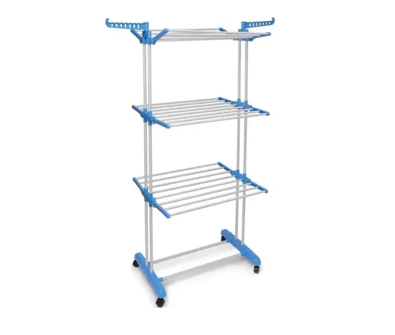 Раскладная стойка для белья 4 яруса, Напольная сушка garment rack with wheels для одежды - фото 1 - id-p2116069593