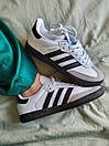 Кросівки чоловічі білі Adidas Samba White Black (15058), фото 3