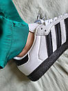Кросівки чоловічі білі Adidas Samba White Black (15058), фото 5