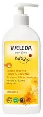 Увлажняющее средство крем гель для купания детей Weleda Baby Crème Lavante Corps et Cheveux, 400 мл - фото 2 - id-p2116083280