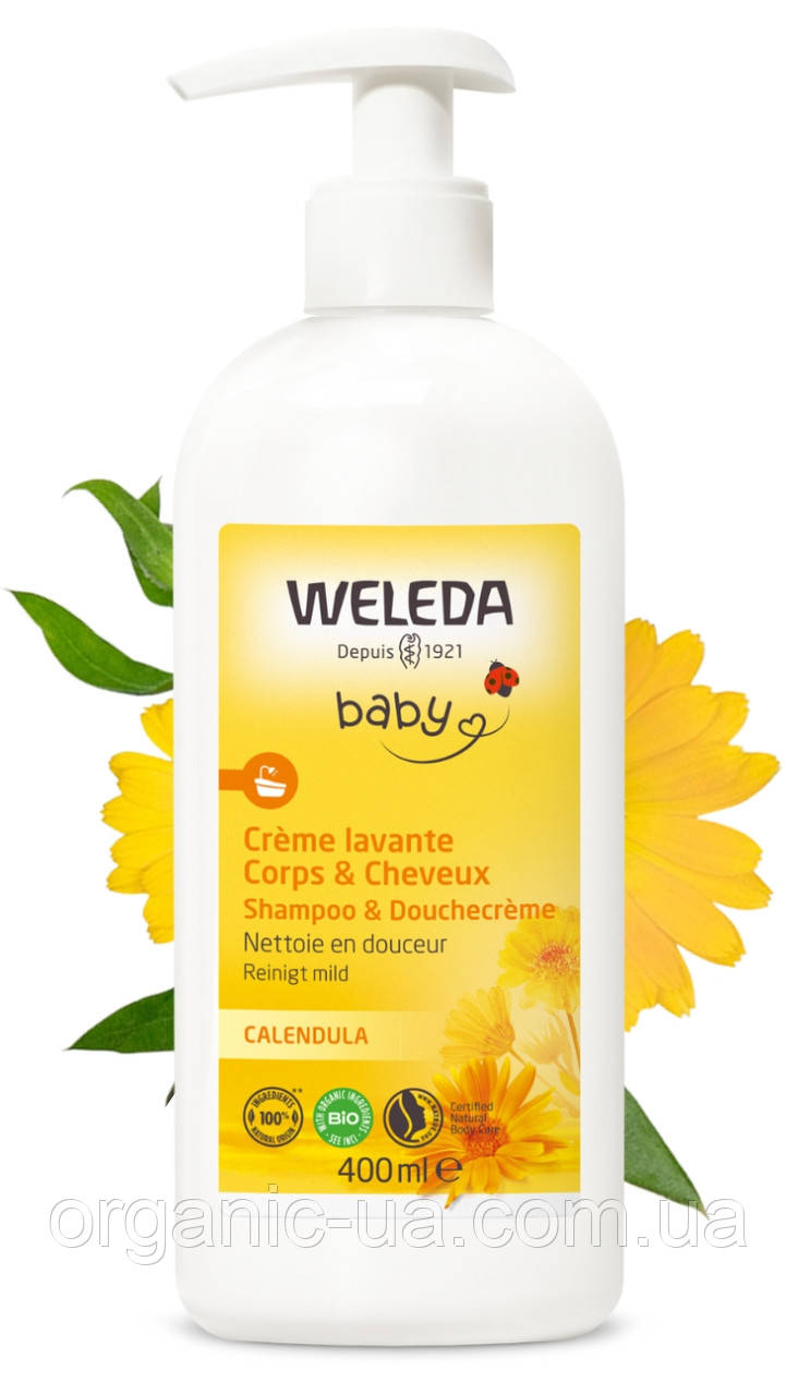 Увлажняющее средство крем гель для купания детей Weleda Baby Crème Lavante Corps et Cheveux, 400 мл - фото 1 - id-p2116083280