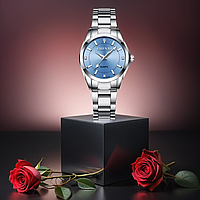 Жіночий кварцовий годинник Baosaili Chenxi срібний зі сталевим релюлюваним ремінцем MSC