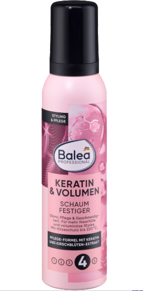 Піна для волосся з кератином для надання об'єму Balea Haarspray Keratin&Volumen, фото 1